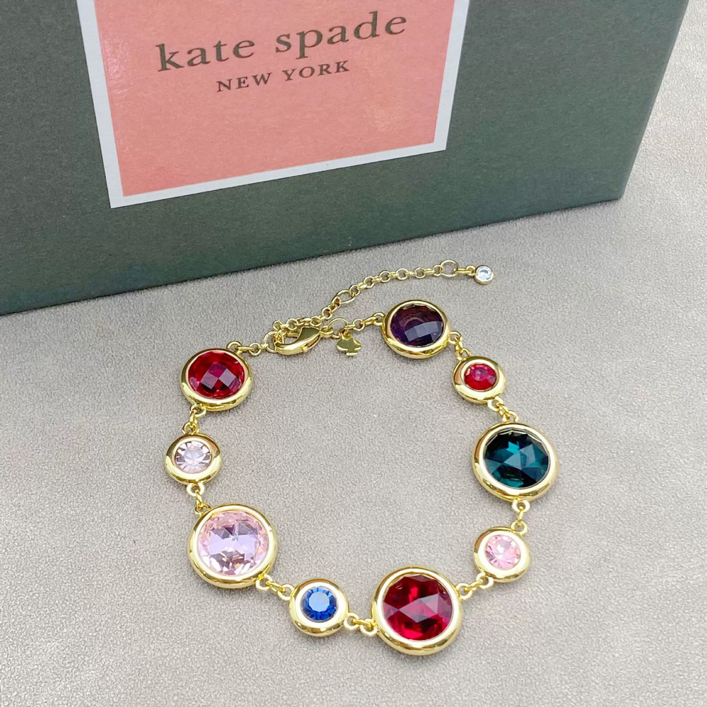 kate spade Single Row Round Colorful Zircon Set Metal Bracelet